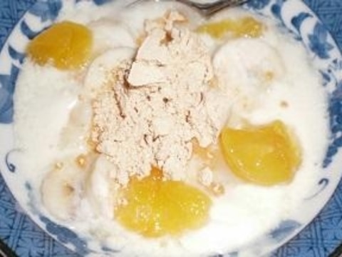 スダチと黄な粉バナナの豆乳ヨーグルト